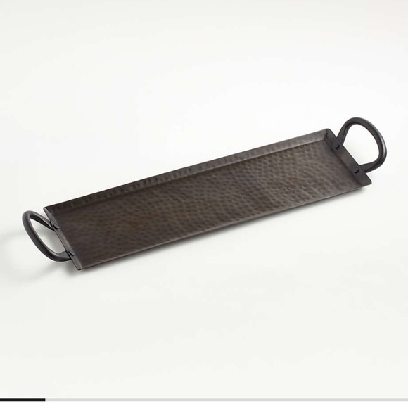 Crate&Barrel Black Hammered Tray - Picture 5 of 6